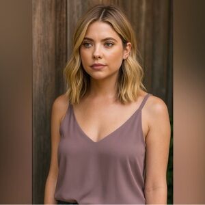 Kismet Shirt - Mauve double lined tank - M